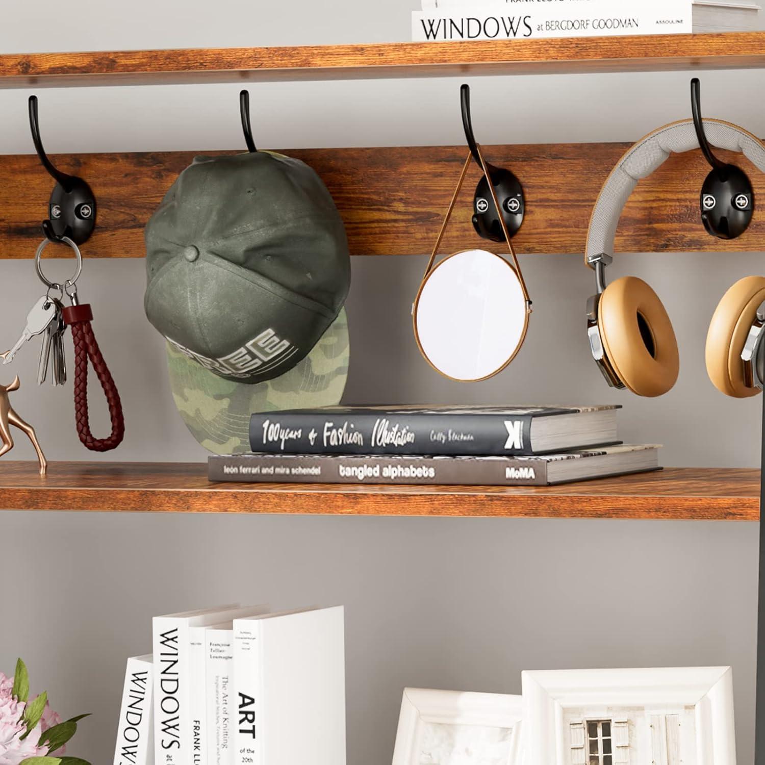 imageFurnulem 4 Tiers Laundry Hamper with Shelf and Hooks Tall Laundry Basket Sorter with 2 Removable Bags Double Clothes Hampers Organizers for Bathroom Bedroom2Bag Laundry Hamper