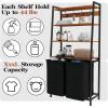 Furnulem 4 Tiers Laundry Hamper with Shelf and Hooks, Tall Laundry Basket Sorter with 2 Removable Bags, Double Clothes Hampers Organizers for Bathroom Bedroom(2-Bag Laundry Hamper)