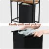 Furnulem 4 Tiers Laundry Hamper with Shelf and Hooks, Tall Laundry Basket Sorter with 2 Removable Bags, Double Clothes Hampers Organizers for Bathroom Bedroom(2-Bag Laundry Hamper)