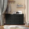 Furnulem Long Dresser for Bedroom, TV Stand for 55” TV, Wide Storage Drawer Unit with 8 Fabric Bins, Double Dresser for Bedroom, Office, Dorm, Closet, Entryway, Wood Top (Rustic Brown)(Black Oak)