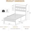 Furnulem Twin Bed Frames with Charging Station and LED Lights, Twin Size Platform Bed with Metal Slats, Wood Headboard with 2-Tier Storage Shelves, No Box Spring Needed, Black Oak(White)