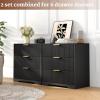 Furnulem Fluted 3-Drawer Night Stand, Black Modern Bedroom Side Table with Elegant Design – Compact Bedside Table for Small & Large Bedrooms(Black)